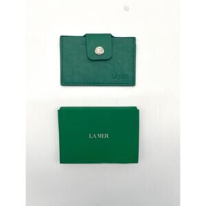 LA MER NWOT Green Leather Cardholder, New in Packaging